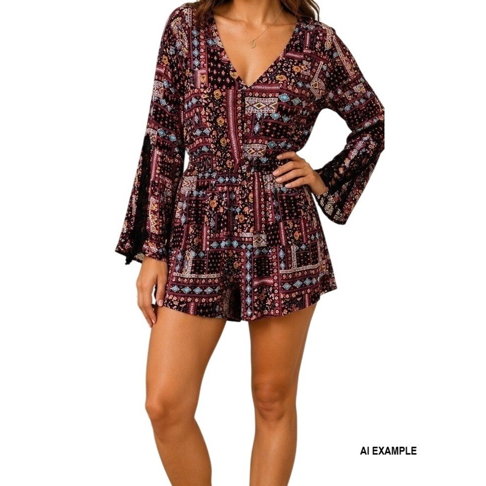 Derek Heart Mini Dress Women M Multi-Color Excellent Boho Patchwork Lace Trim